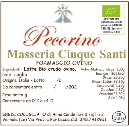 pecorino masseria cinque santi