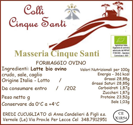 Formaggio colli cinque santi