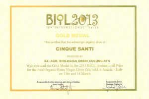 2013 gold metal bio cinque santi